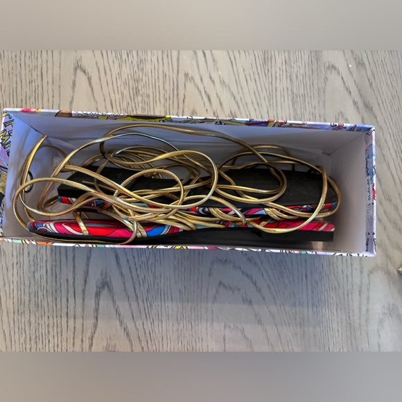 Jeffrey Campbell Lucinda Red Blue Gold Multi Strappy Sandal Size 7.5 - Picture 6 of 7